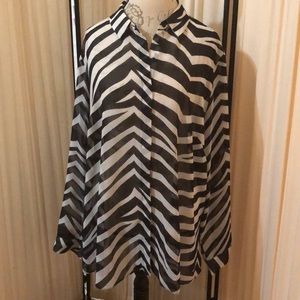 Sheer Zebra print blouse